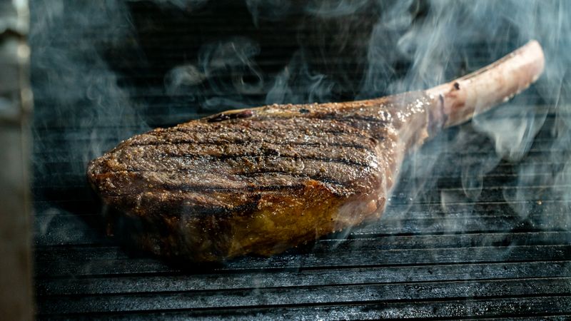 Grilled steak with sides